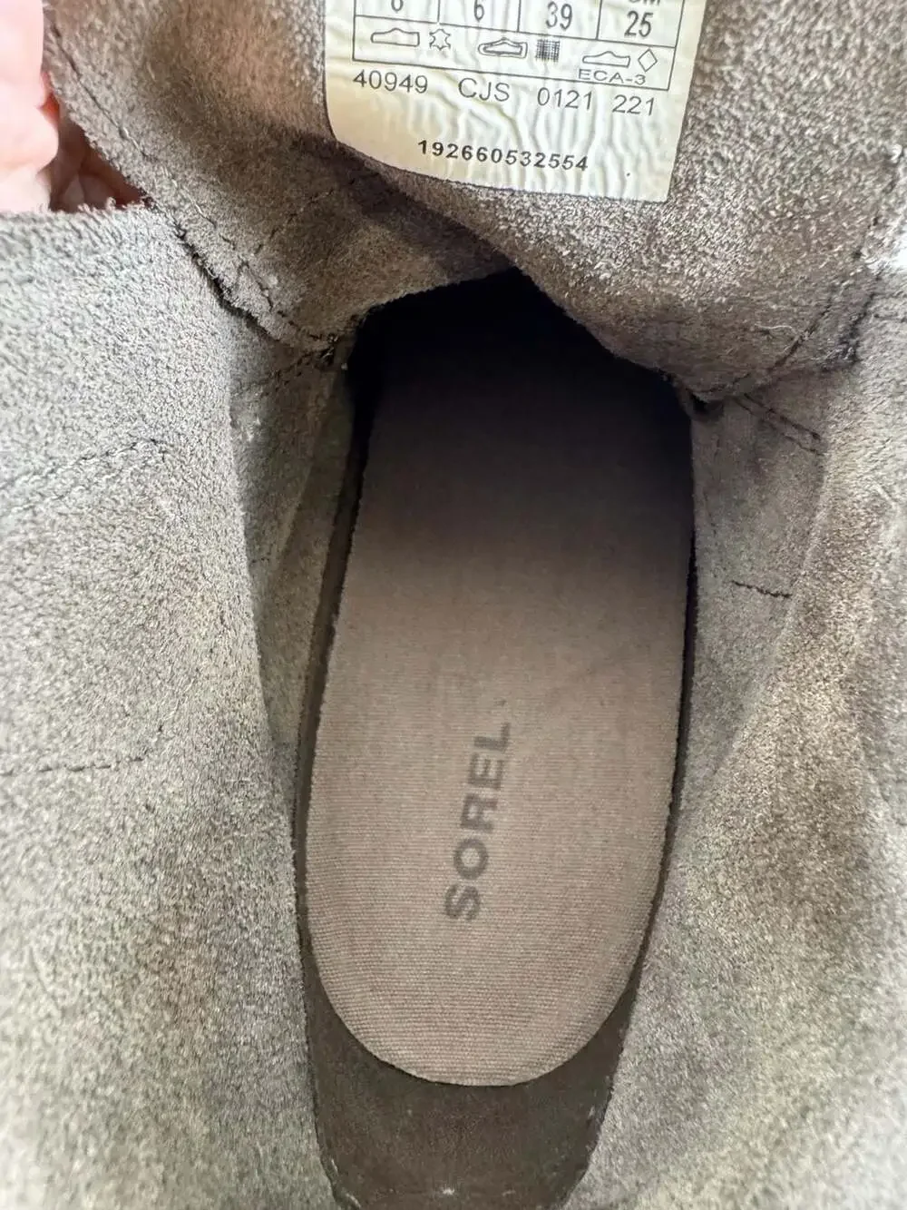 Sorel Evie Lace Waterproof Suede Wedge Ankle Booties Gray Women’s Size 8